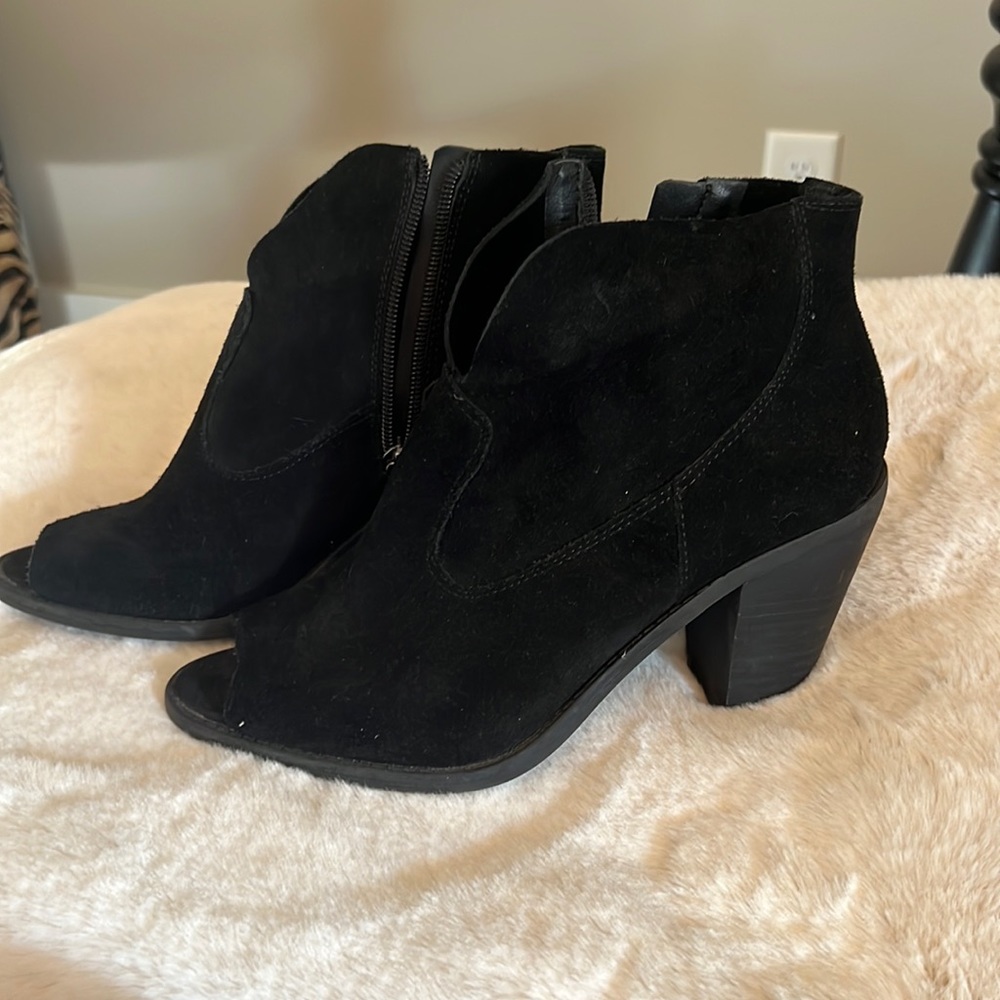 Black peep toe booties